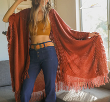 Load image into Gallery viewer, Open Frayed Bohemian Ruana