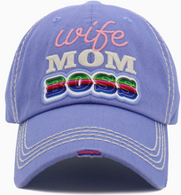 Load image into Gallery viewer, "Wife-Mom-Boss" Distressed Hat