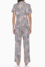 Load image into Gallery viewer, Floral and Leopard Print Pajama Set - Also in Plus Sizes