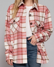 Load image into Gallery viewer, Wool Blend Plaid Jacket - Pink and Khaki