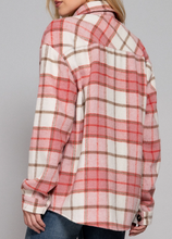 Load image into Gallery viewer, Wool Blend Plaid Jacket - Pink and Khaki