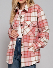 Load image into Gallery viewer, Wool Blend Plaid Jacket - Pink and Khaki