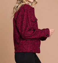 Load image into Gallery viewer, Red and Black Blend Button Jacket