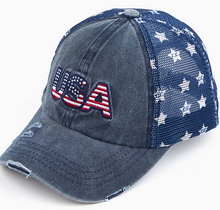 Load image into Gallery viewer, USA Flag Distressed Hat