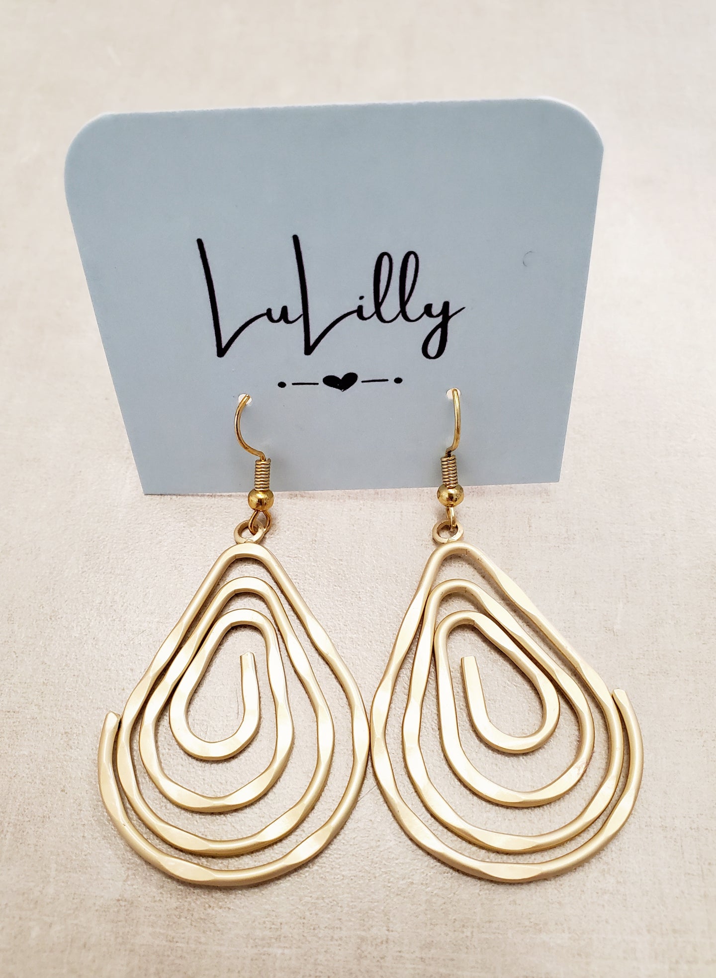 Gold Swirl Drop Earrings