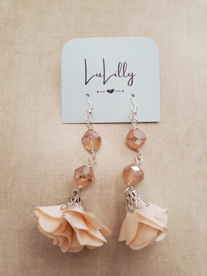 Soft Ivory Floral Drop Earrings