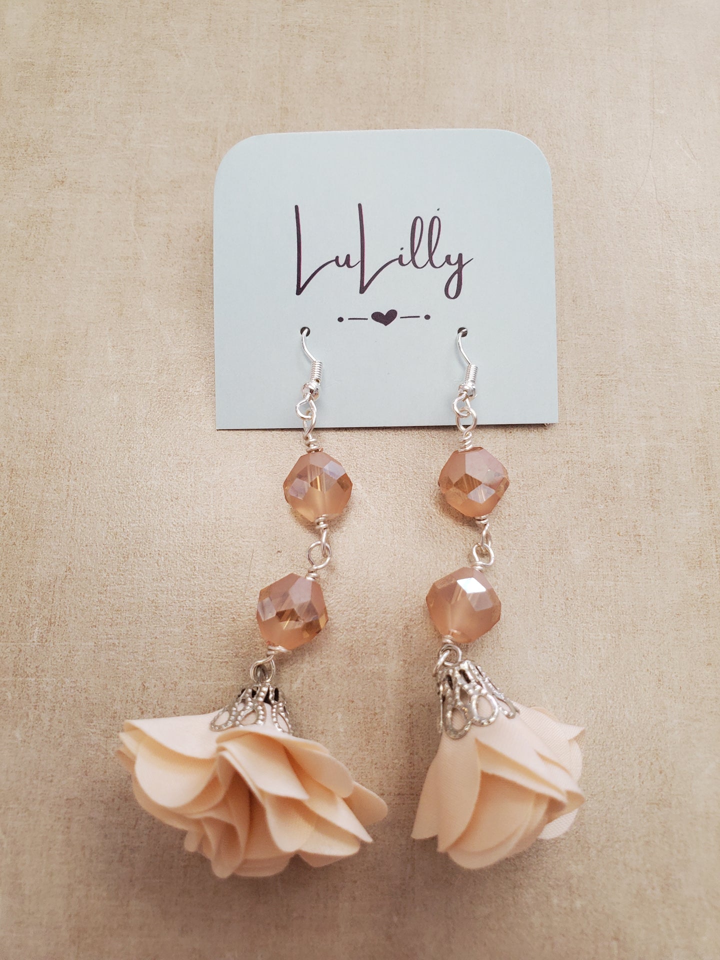 Soft Ivory Floral Drop Earrings