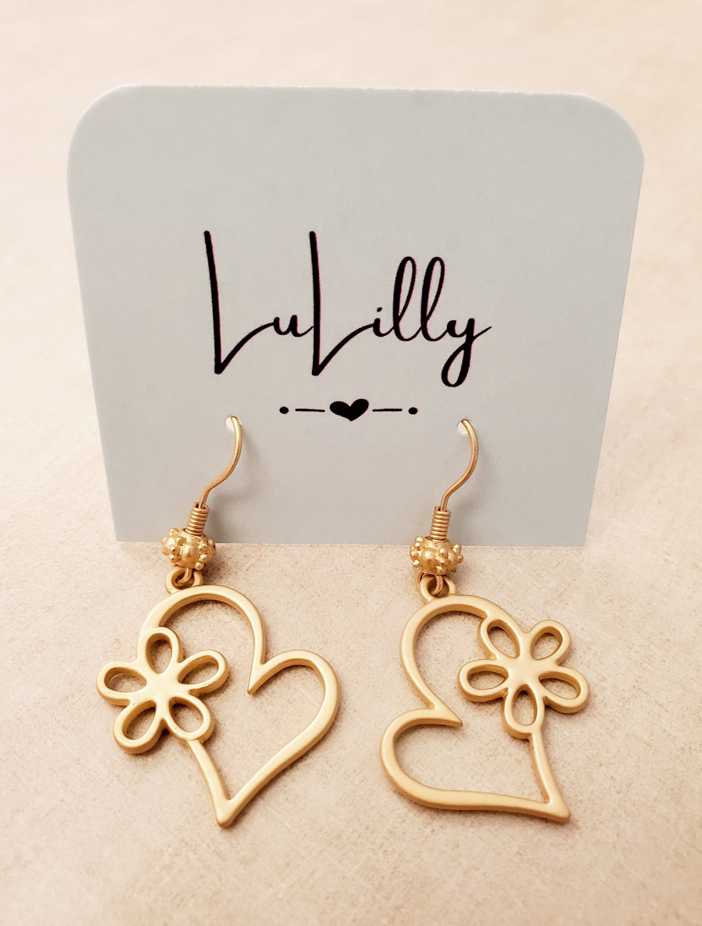 Flower Heart Earrings
