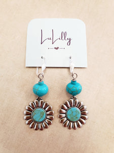 Turquoise Drop Earrings - Choose Style