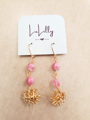 Beaded Coral Reef Drop Earrings - Choose Colors