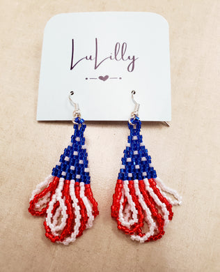 Patriotic Beaded Earrings - Choose Designs