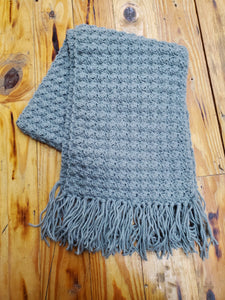 Hand Crocheted Scarf w/ Fringe - Choose Colors