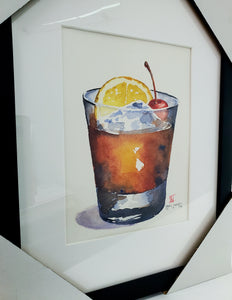 "Old Fashion, Please" Watercolor Painting by Ben Nay III