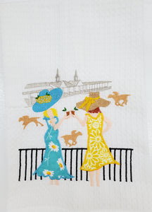 Derby Dresses Embroidered Tea Towel