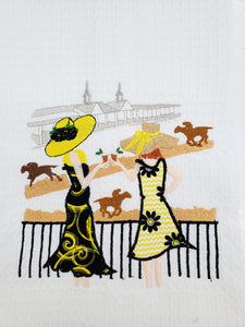 Derby Dresses Embroidered Tea Towel