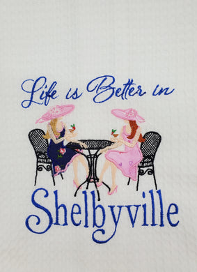 Dresses Hats and Shelbyville Embroidered Tea Towels - Choose Colors