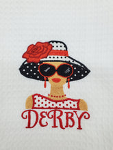 Load image into Gallery viewer, Derby Ladies Embroidered Tea Towel - Choose Colors