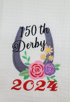 150th Derby 2024 Embroidered Tea Towel - Special Edition