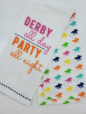 Festive Derby Hand Towels - Choose Design