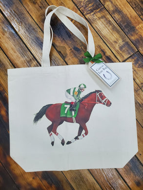 Derby Horse Canvas Tote Bag