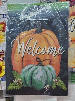 Pumpkin Welcome Garden Flag - 2 sided