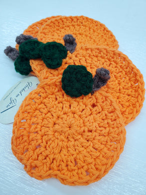 Crocheted Pumpkin Coasters