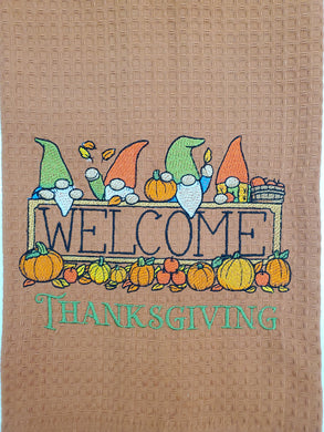 Welcome Thanksgiving Tea Towel