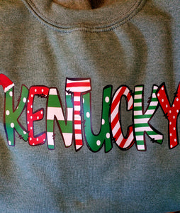 Christmas "Kentucky" Sweatshirt -  Choose Colors