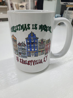 Christmas is Merrier in Shelbyville KY 15 oz  Coffee Mug