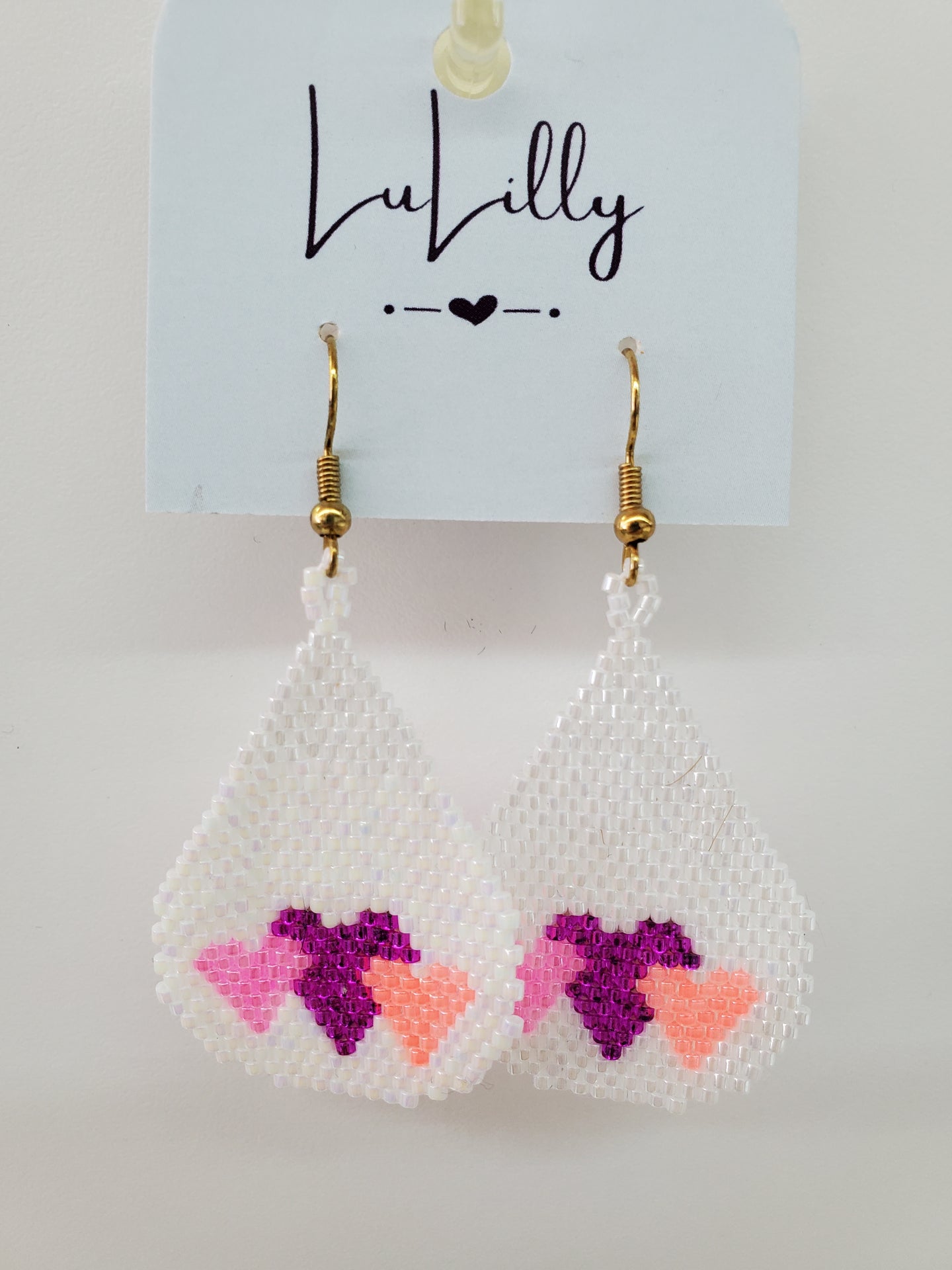 White w/ Heart Trio Earrings by LuLilly