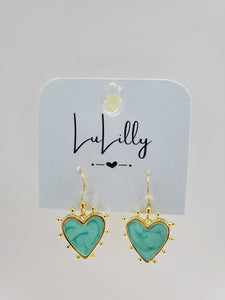 Charm Gold Heart Earrings - Choose Colors