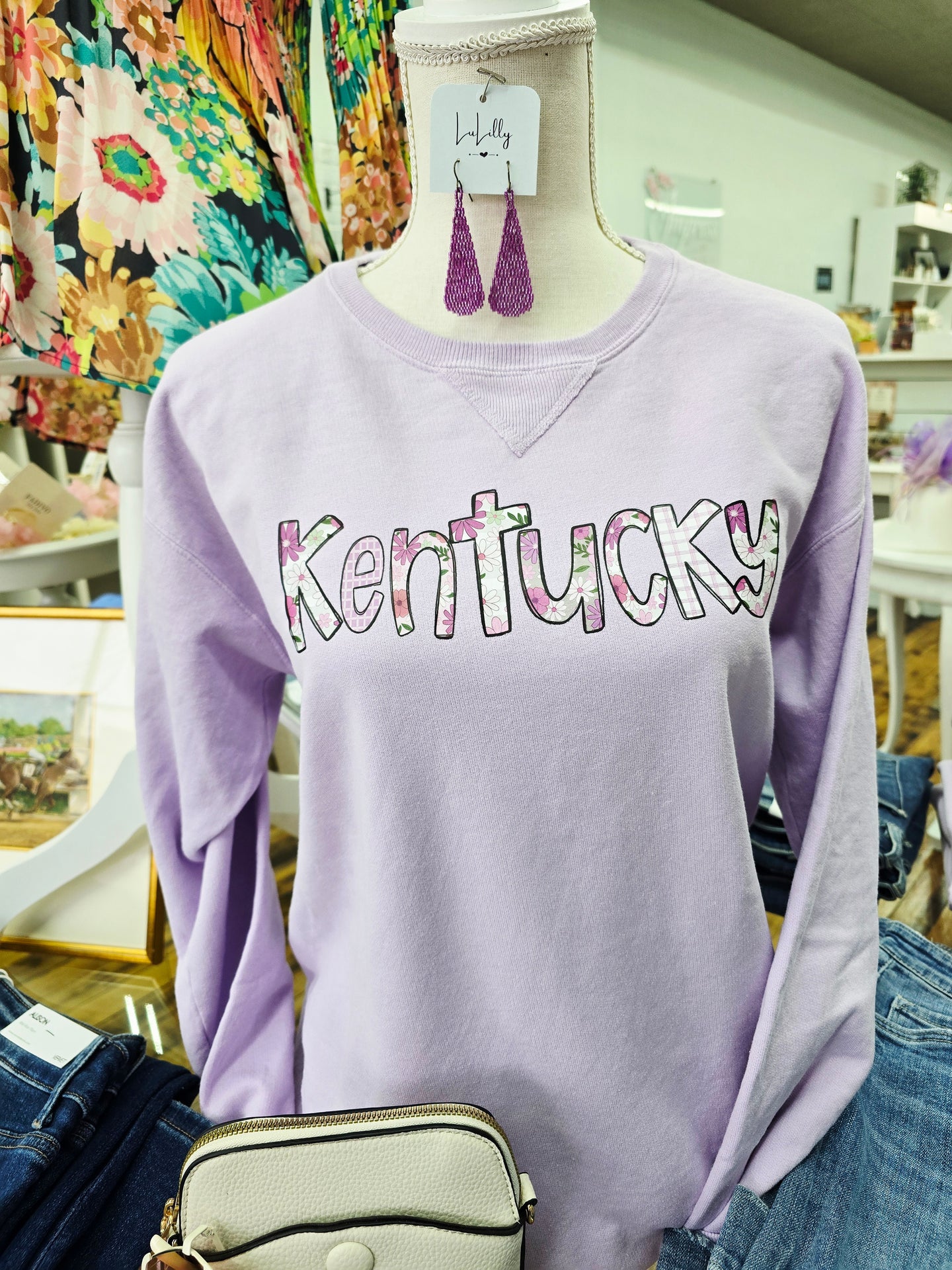 Floral Kentucky Letters Sweatshirt