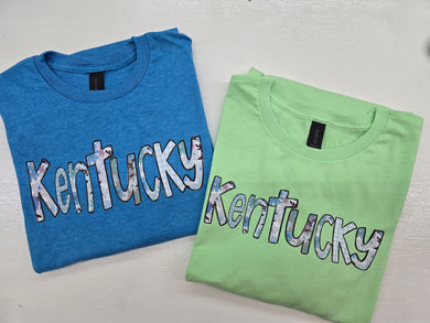Soft KENTUCKY Floral Short Sleeve T-Shirt - Choose Colors