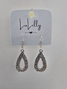 Silver Open Teardrop Earrings by LuLilly