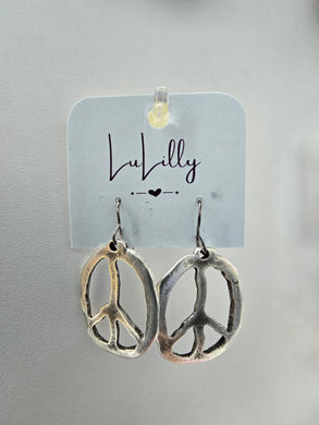 Silver Peace Earrings by LuLilly