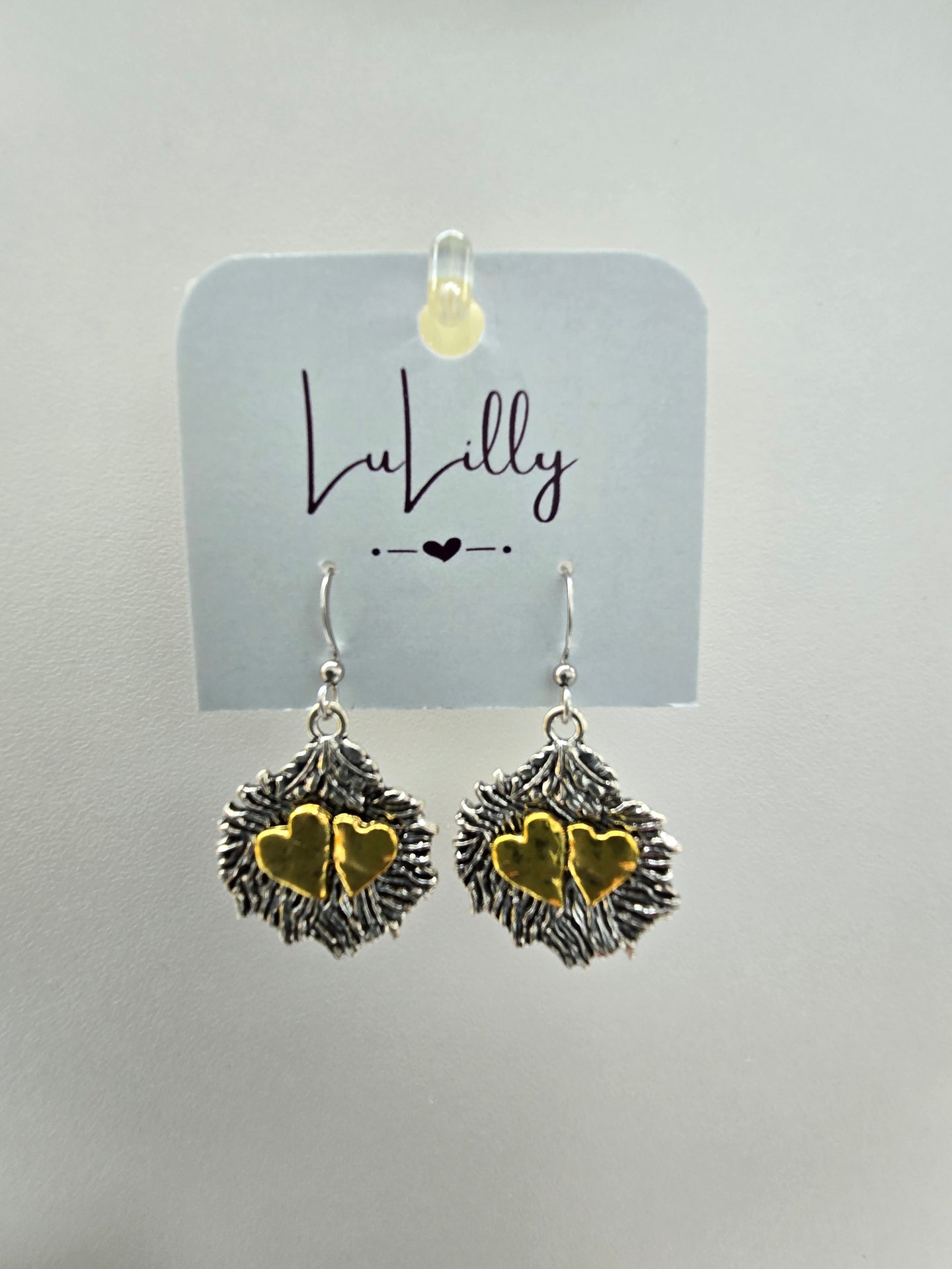 Silver Gold Heart Earrings by LuLilly