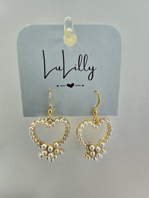 Heart Pearl Earrings by LuLilly