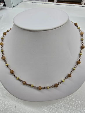 Beige and Cream Beaded Necklace