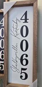 Zip Code Vertical Sign - Choose Size and City