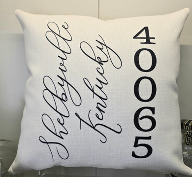 Zip Code Pillows - Customizable