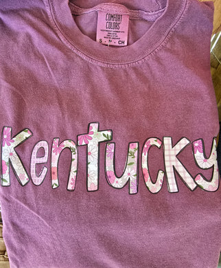 Kentucky Floral Long Sleeve T-Shirt - Choose Colors