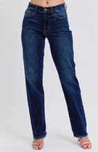 Load image into Gallery viewer, Judy Blue Mid Rise Straight Leg with Fray Hem Jeans