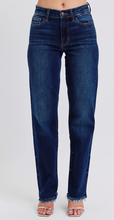 Load image into Gallery viewer, Judy Blue Mid Rise Straight Leg with Fray Hem Jeans