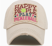 Load image into Gallery viewer, Happy People Play Pickleball Distressed Hat - Choose Color