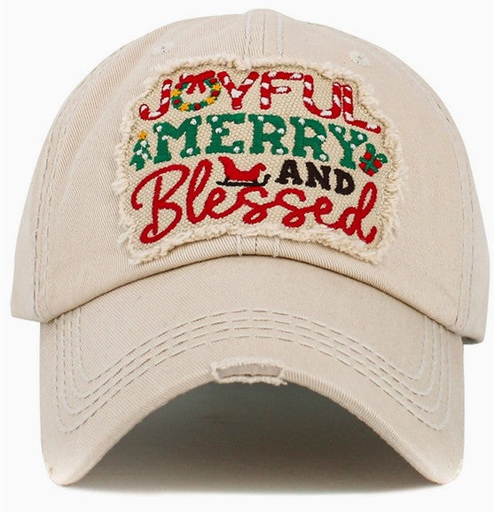 Joyful Merry and Blessed Vintage Baseball Hat