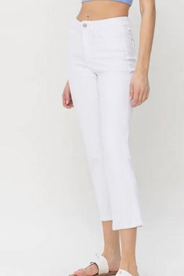 White Denim Crop Jeans by Vervet