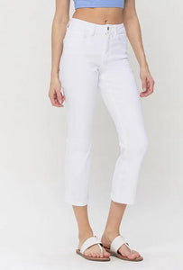White Denim Crop Jeans by Vervet