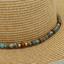 Load image into Gallery viewer, Beaded Band Summer Straw Sun Hat