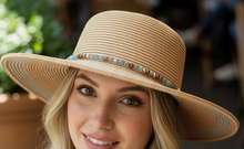 Load image into Gallery viewer, Beaded Band Summer Straw Sun Hat
