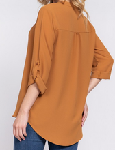 Load image into Gallery viewer, 3/4 Sleeve V-Neck Textured Blouse - Choose Color